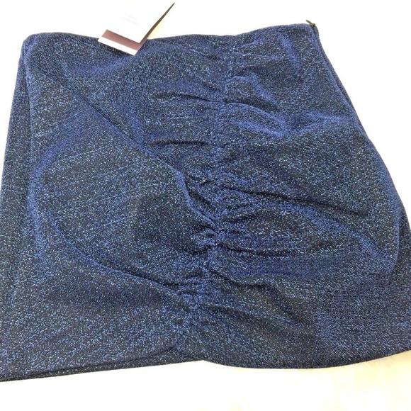 Zara Dark Blue Glitter Sparkly Mini Skirt - Picture 1 of 7